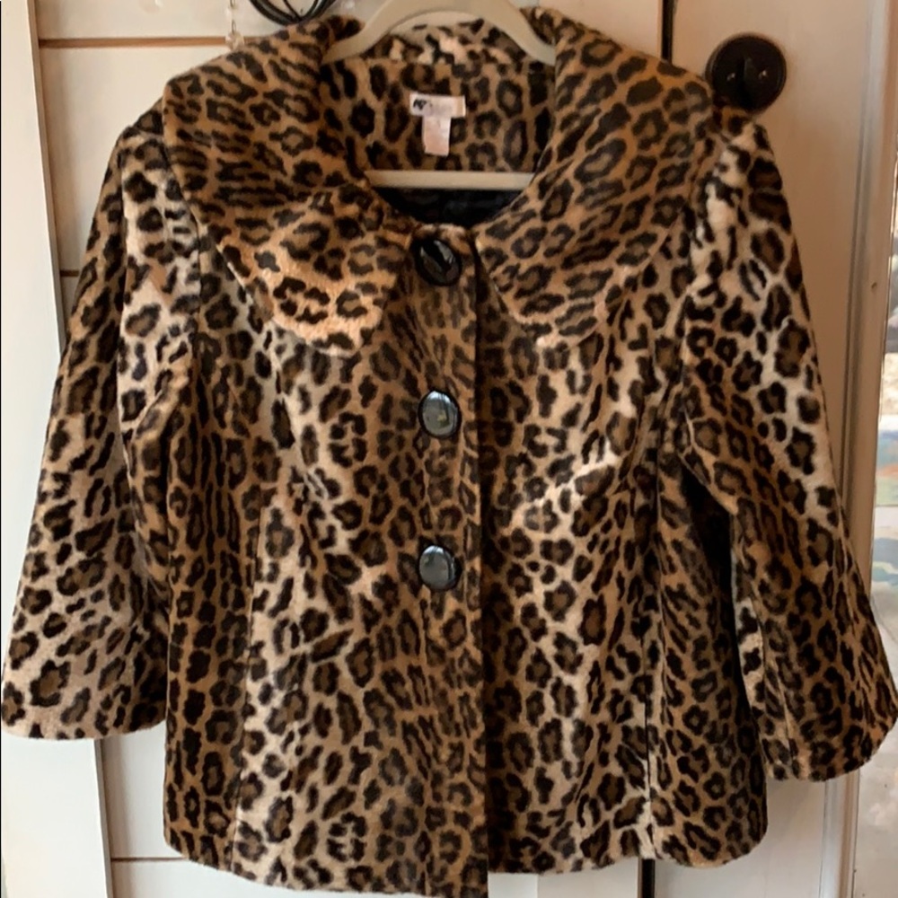 Cheetah pea coat